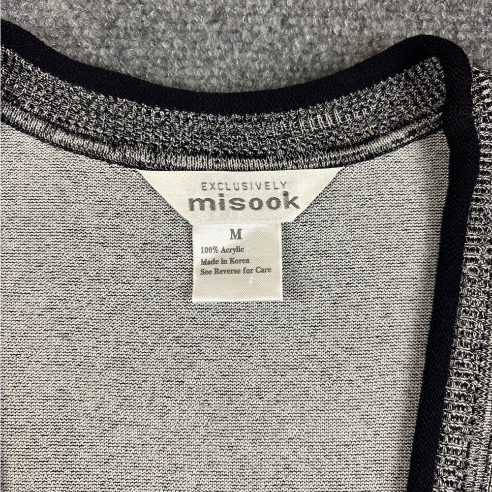 MISOOK Women’s Black/Grey Sweater Vest Duster Cardigan size: Medium - Picture 3 of 5